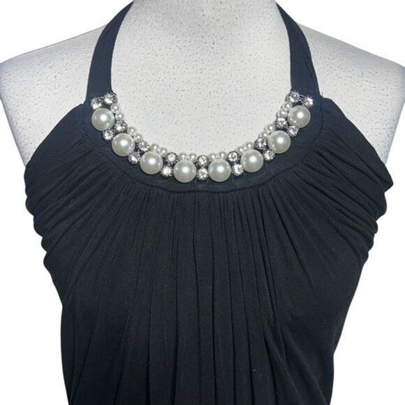 Alythea by Anthropologie Cold Shoulder Embellished Pearl Sundress Medium - Picture 2 of 5